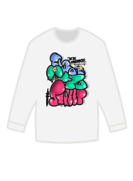 画像1: 【＃STREET x キムなな】ロングスリーブTシャツ/ホワイト サイズ：（XS/S/M/L/XL)  (1)